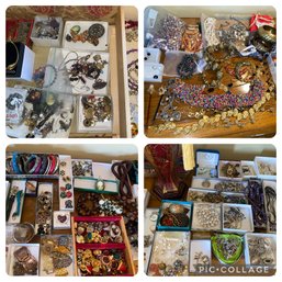 Giant Lot Of Vintage / Modern Costume Jewelry