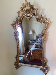 Vintage Ornate Gilded Gold Mirror With Age Spots
