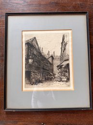 Signed Lithograph   City Back Alley