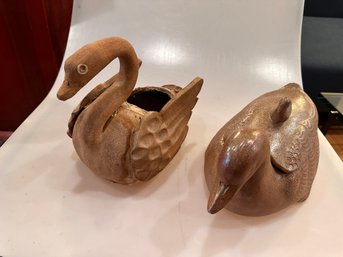 Two Terracotta  Ducks