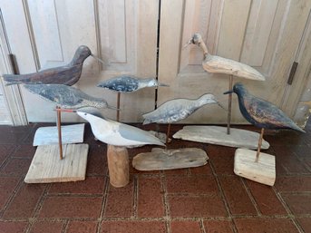 Lot 1 Of Carved Wood Birds