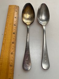 Pair Of Vintage U.S.N Spoons