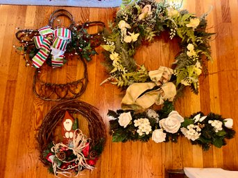 Lot Of 4 Gorgeous Holiday Wreaths