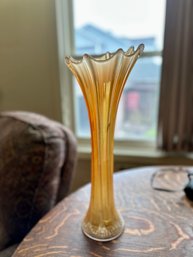 Tall Orange Glass Vase