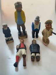 Carved Wood Sailor Figurines