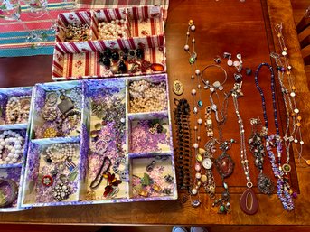 Large. Lot Of Costume Jewelry