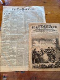 Originals Frank Leslie Newspaper.  NY Times 1865