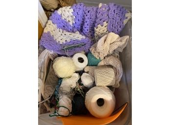 Bin Of Knitting Supplies