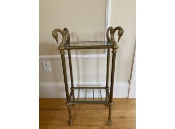 Brass Swan Neck Accent Table