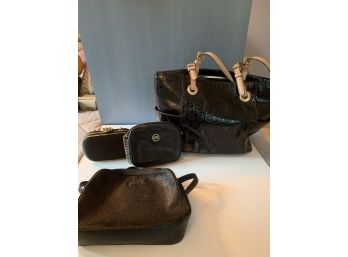 Lot Of Black Bags (4).  Includes 2 Michael Kors