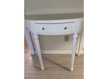 White Half Moon Table With Crystal Knobs