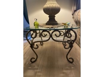 Glass & Metal End Table