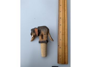 Vintage ANRI Mechanical Wood Bottle-stopper - Elephant