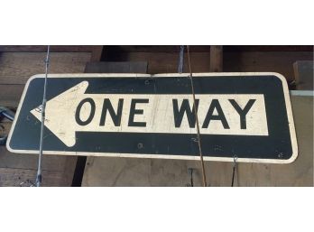 One Way Metal Street Sign