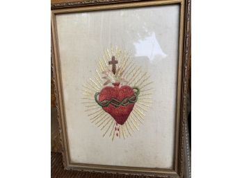 Vintage Stitched Heart Art