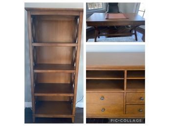 Complete Office Set Up! Desk, Chair, File Credenza. Bookcase