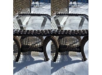 Two Patio Tables, Glass Tops