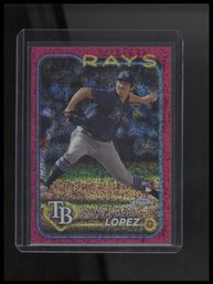 2024 Topps Chrome #225 Jacob Lopez Magenta Speckle Refractor