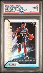 2020 Panini Prizm Emergent #3 Anthony Edwards Emergent-Silver Prizm PSA 8