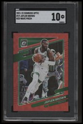 2021-22 Donruss Optic #19 Jaylen Brown Red Wave SGC 10