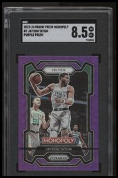 2023-24 Panini Prizm Monopoly #7 Jayson Tatum Purple SGC 8.5