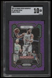 2023-24 Panini Prizm Monopoly #7 Jayson Tatum Purple SGC 10