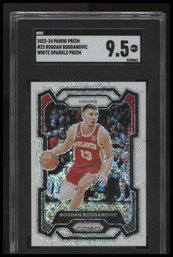 2023-24 Prizm #23 Bogdan Bogdanovic Prizms White Sparkle SGC 9.5 Short Print