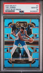 2023 Panini Select #4 Joel Embiid 236/299 Light Blue Prizm PSA 10