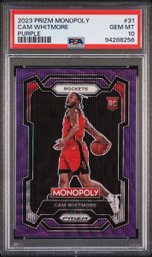 2023 Panini Prizm Monopoly #31 Cam Whitmore RC Purple PSA 10