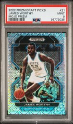 2022-23 Panini Prizm Draft Picks #21 James Worthy #/25 Mojo Prizm PSA 9