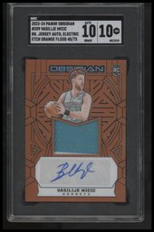 2023-24 Obsidian #209 Vasilije Micic #/75 Electric Etch Orange Flood SGC 10