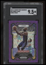 2023-24 Panini Prizm Monopoly #40 LeBron James Purple SGC 9.5