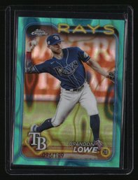 2024 Topps Chrome #286 Brandon Lowe Aqua Raywave Refractor #/199