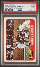 1965 Topps #134 World Series Game 3 Mantle'S Clutch Hr PSA 2