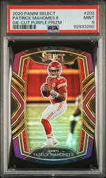 2020 Panini Select #202 Patrick Mahomes II Die-Cut Purple Prizm PSA 9