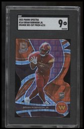 2022 Panini Spectra #164 Brian Robinson Jr. /15 Neon Orange Die Cut SGC 9