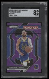 2023-24 Panini Prizm Monopoly #PS8 Stephen Curry All-Star Purple SGC 8