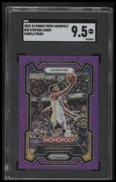 2023-24 Panini Prizm Monopoly #28 Stephen Curry Purple SGC 9.5