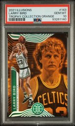 2021 Panini Illusions #143 Larry Bird Trophy Collection Orange PSA 10