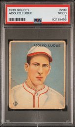 1933 Goudey #209 Adolfo Luque PSA 2