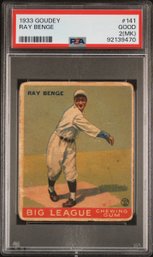 1933 Goudey #141 Ray Benge PSA 2