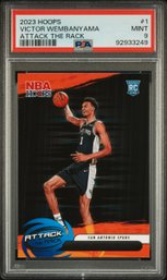 2023 Panini NBA Hoops Attack The Rack #1 Victor Wembanyama PSA 9