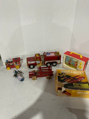 Lot 57 Toy Lot, Nylint Fire Truck, Amaze-a-matics, Fisher Price (london Bridge), And More