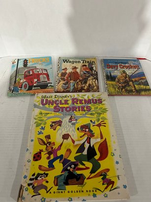 Lot 61-4 Books, Davey Crocket, Wagon Trail, Uncle Remus, Trucks
