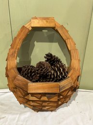 3D Wooden Wall Hanging Basket