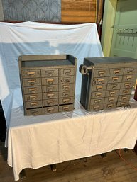 2 Wooden/metal Industrial Multi-drawer Cabinets