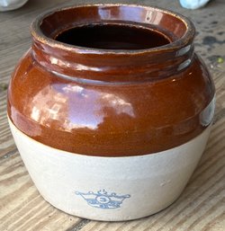 Vintage Pottery Bean Pot #4  With Handle No Cover