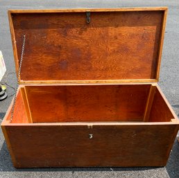 Vintage Large Wood Trunk Primitive Farmhouse Look