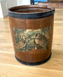 Antique Vintage Banded Wood Bucket