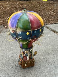 Rare Vintage Balloon 14' Music Box Christmas Santa Metal Ballon Works